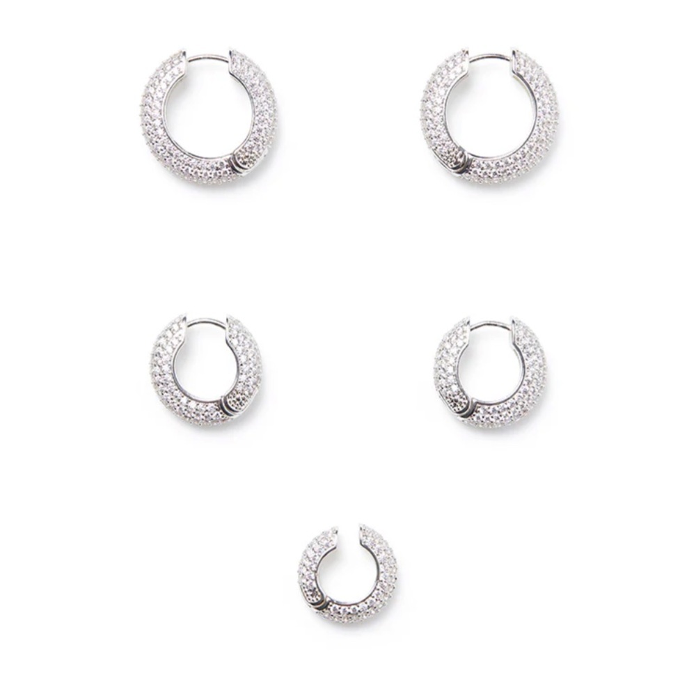 Weworewhat Pave hoop and ear cuff set
